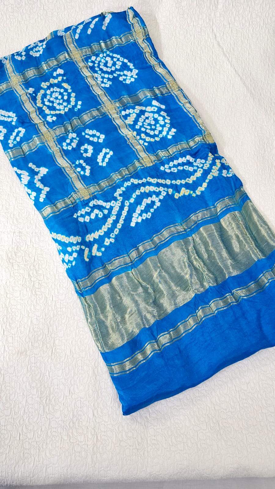 vibrant-blue-gharchola-pure-gajji-bandhani-blouse-fabric