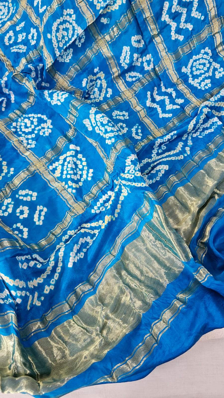 vibrant-blue-gharchola-pure-gajji-bandhani-blouse-fabric