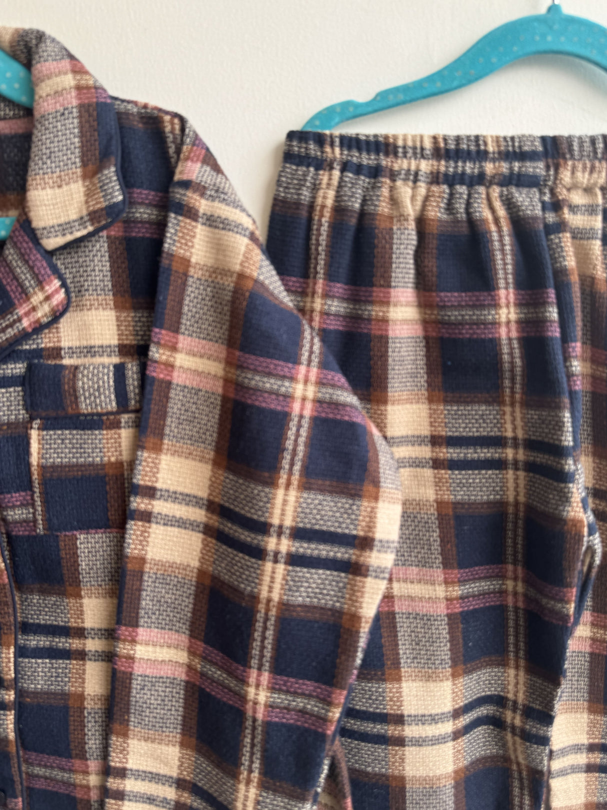 warm-navy-blue-beige-checked-kids-night-suit-set