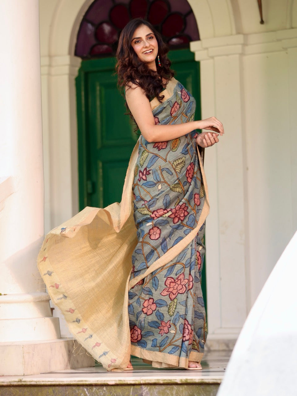 whispers-of-the-bloom-handloom-matka-silk-floral-kalamkari-saree