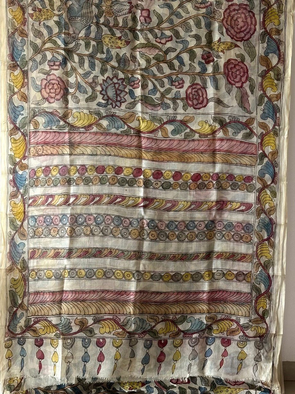 Whispers of the Forest - Handcrafted Kota Silk Kalamkari Saree