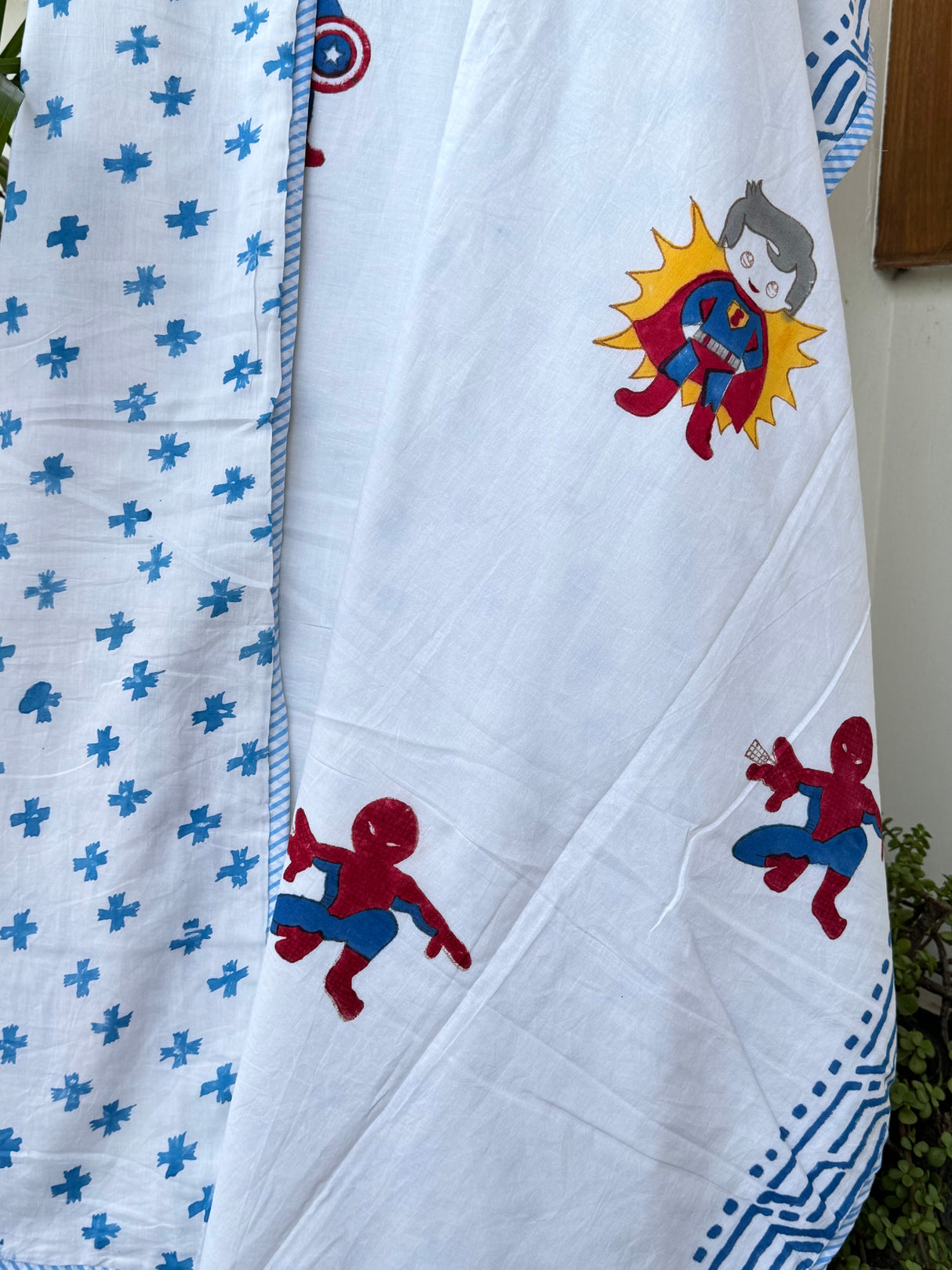 best selling superhero print kids blanket dohar mulmul cotton flannel lining lightweight perfect for summers year round use