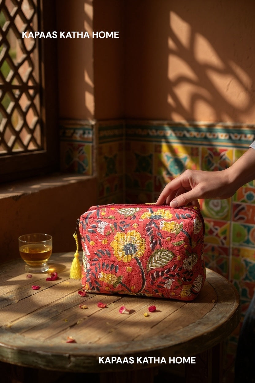 wipeable-lining-marigold-meadow-quilted-storage-pouch