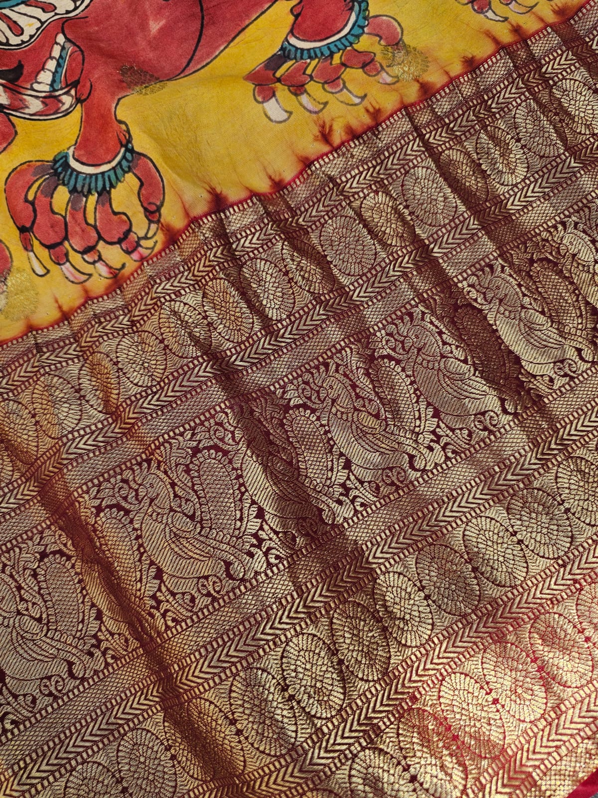 yali-floral-kanjivaram-kalamkari-saree-border-design