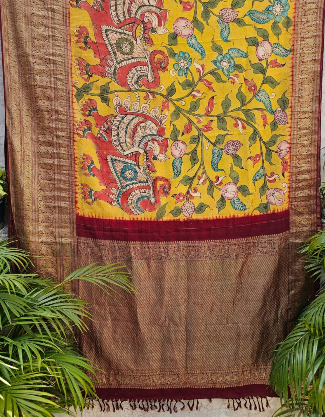 yali-floral-kanjivaram-kalamkari-saree-pallu-detail