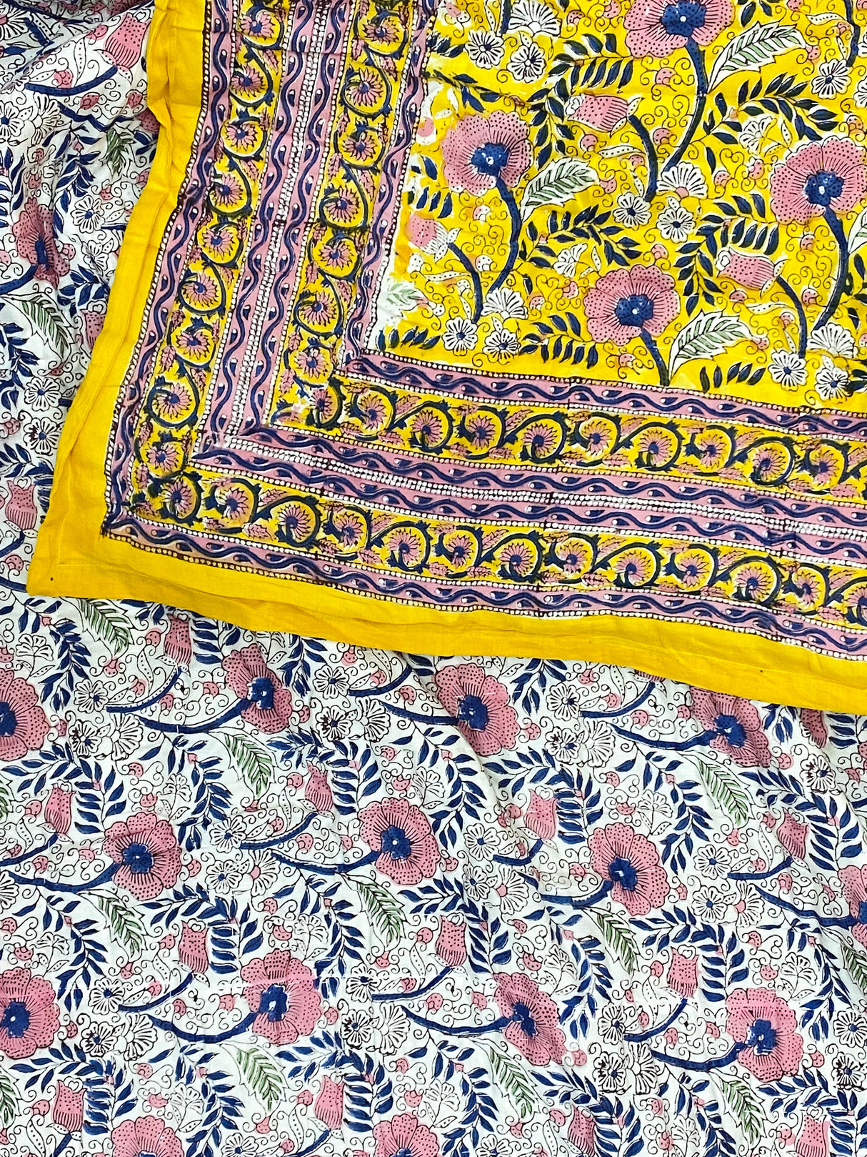 yellow-blue-theme-king-cotton-quilt-pattern-view