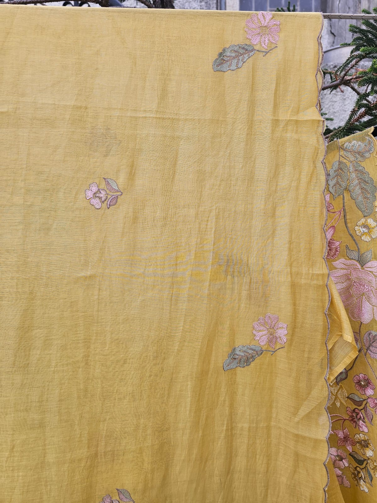 yellow-chanderi-mulmul-semi-stitched-suit-set-machine-embroidery