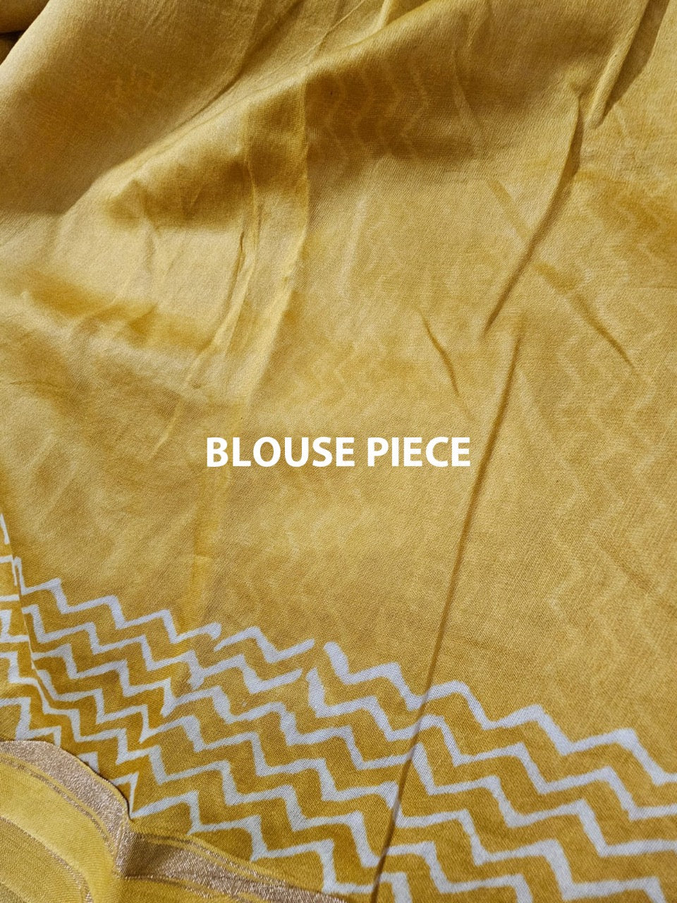 Yellow Handblock Print Chanderi Cotton Silk Saree