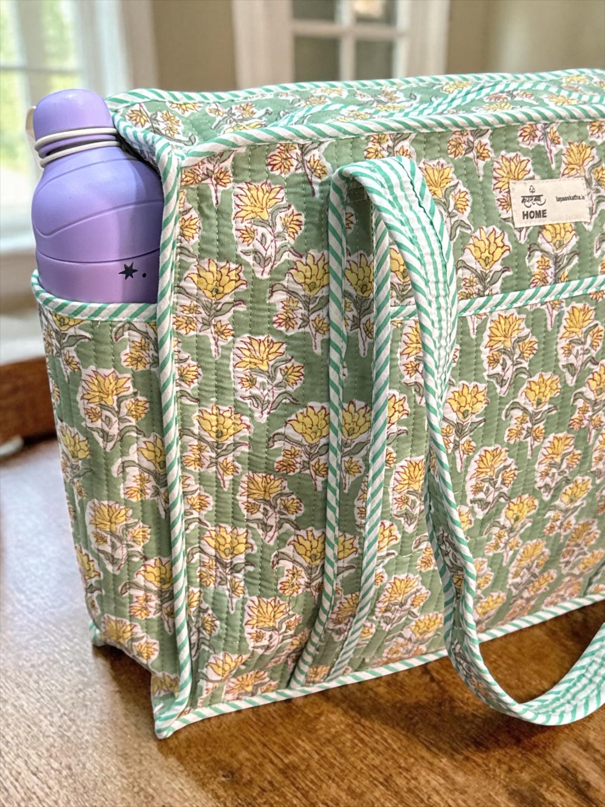 zippered-vibrant-floral-handcrafted-block-print-tote-bag