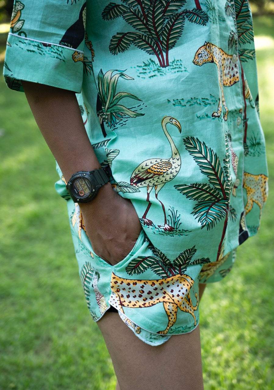 Jungle Print Cotton Night Suit Set