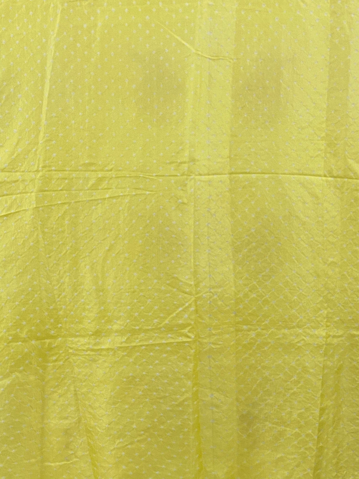 Yellow Pure silk bandhani kurta fabric with Embroidery