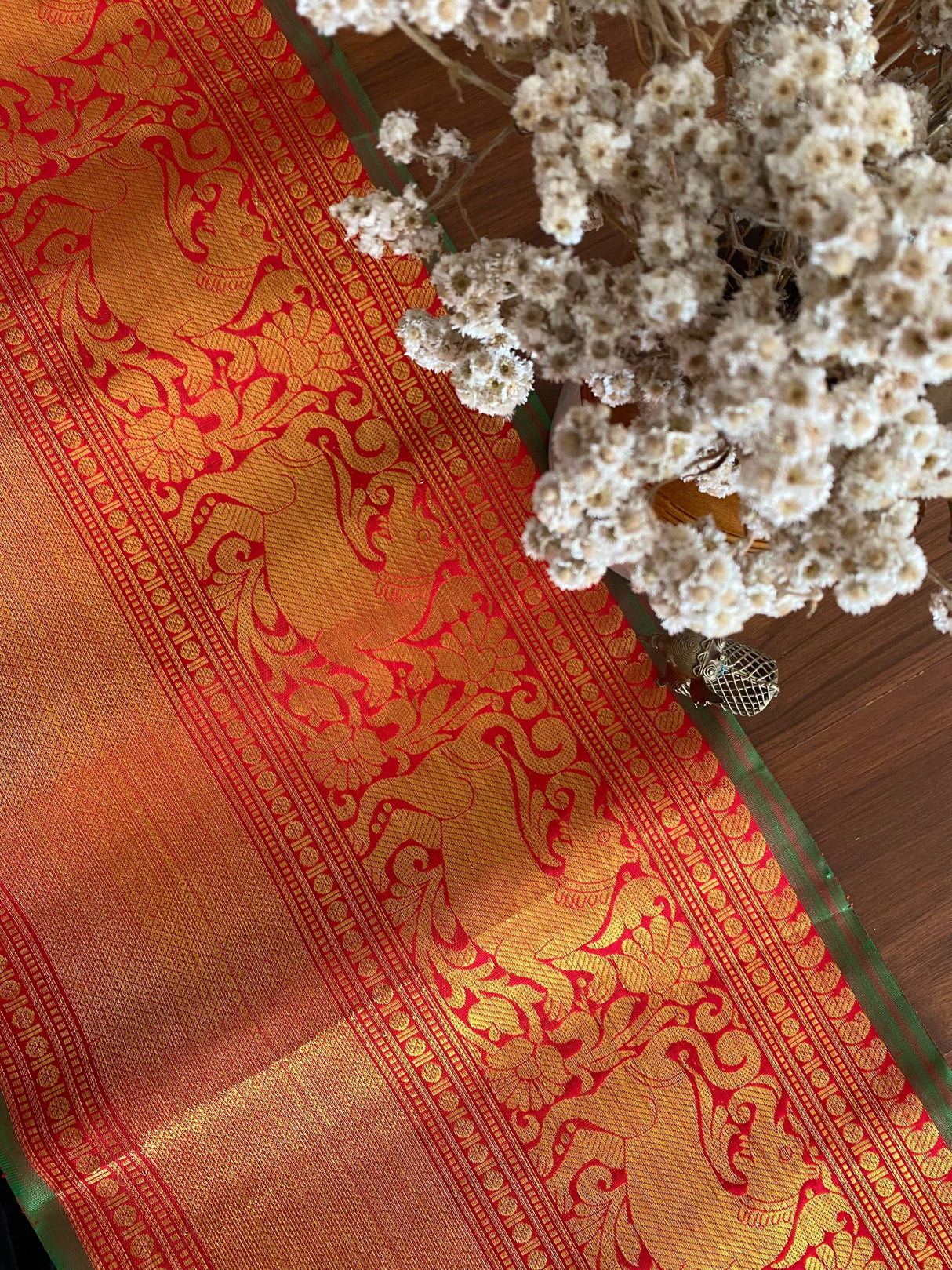 Red Pure Handloom Silk Kanjivaram Border (Price 1900 Per Meter)