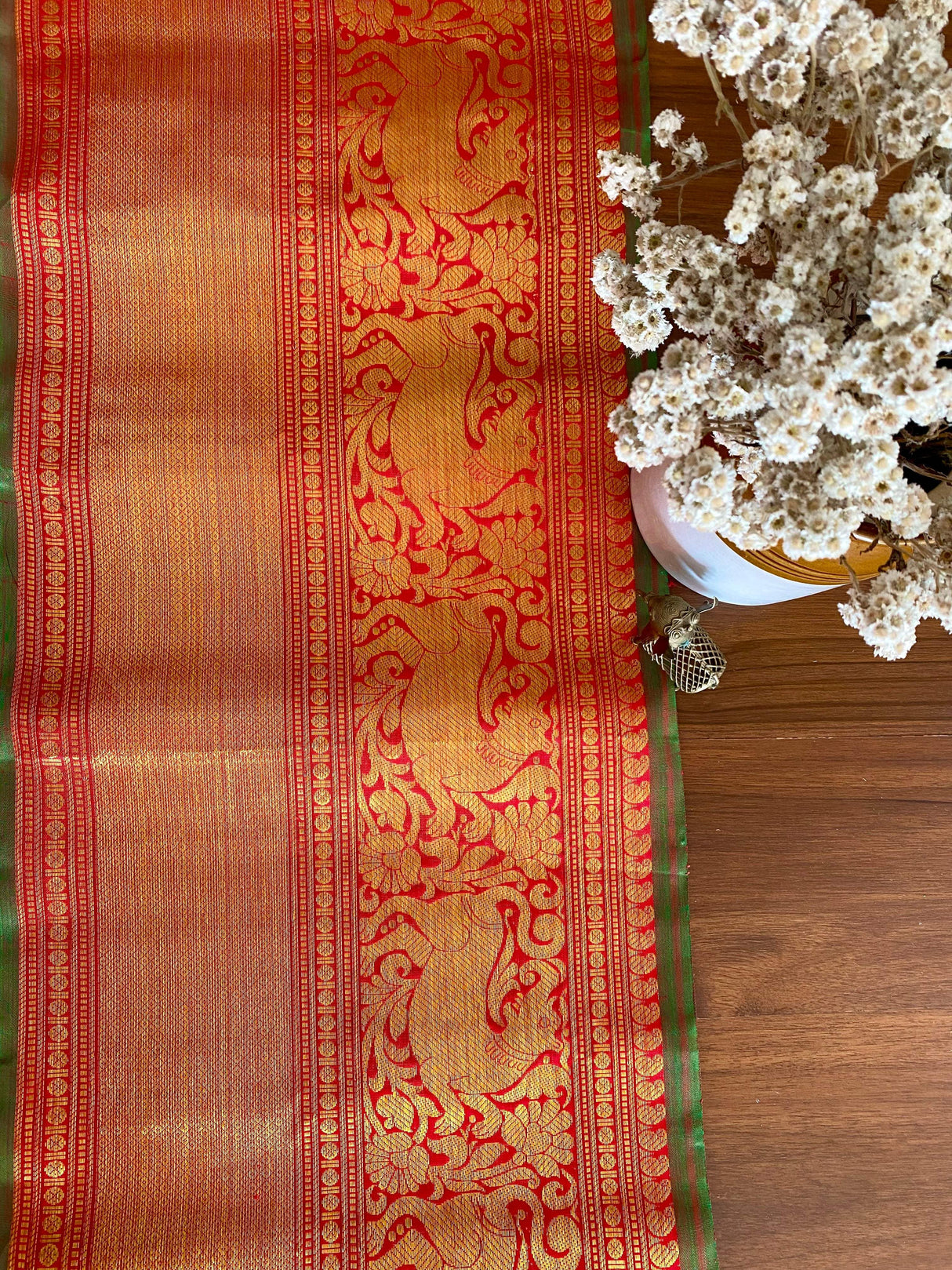 Red Pure Handloom Silk Kanjivaram Border (Price 1900 Per Meter)