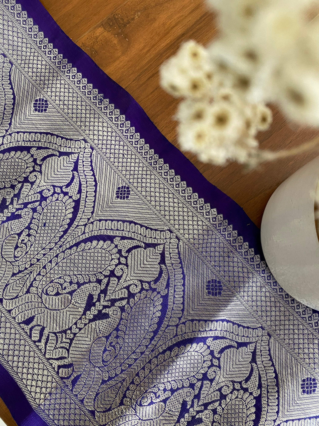 Violet Pure Handloom Silk Kanjivaram Border (Price 1600 Per Meter)