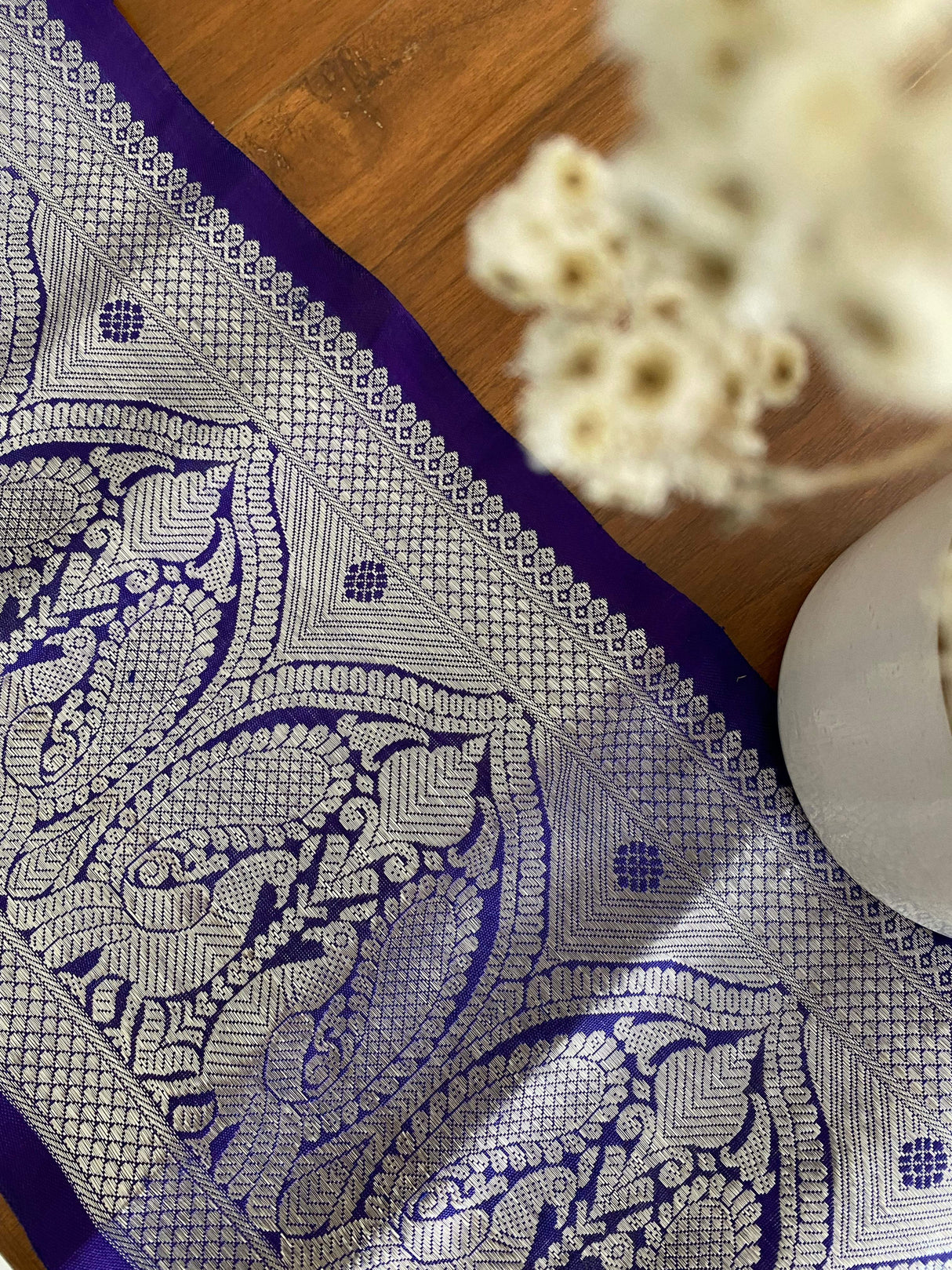 Violet Pure Handloom Silk Kanjivaram Border (Price 1600 Per Meter)