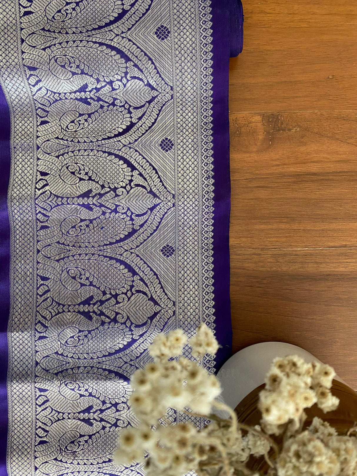 Violet Pure Handloom Silk Kanjivaram Border (Price 1600 Per Meter)