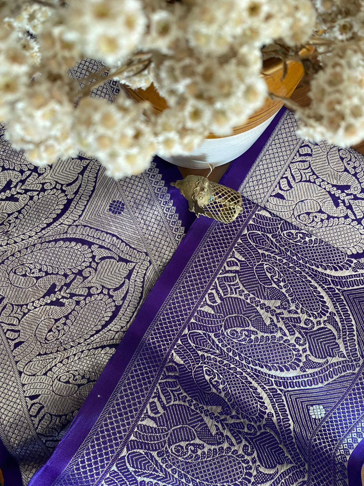 Violet Pure Handloom Silk Kanjivaram Border (Price 1600 Per Meter)