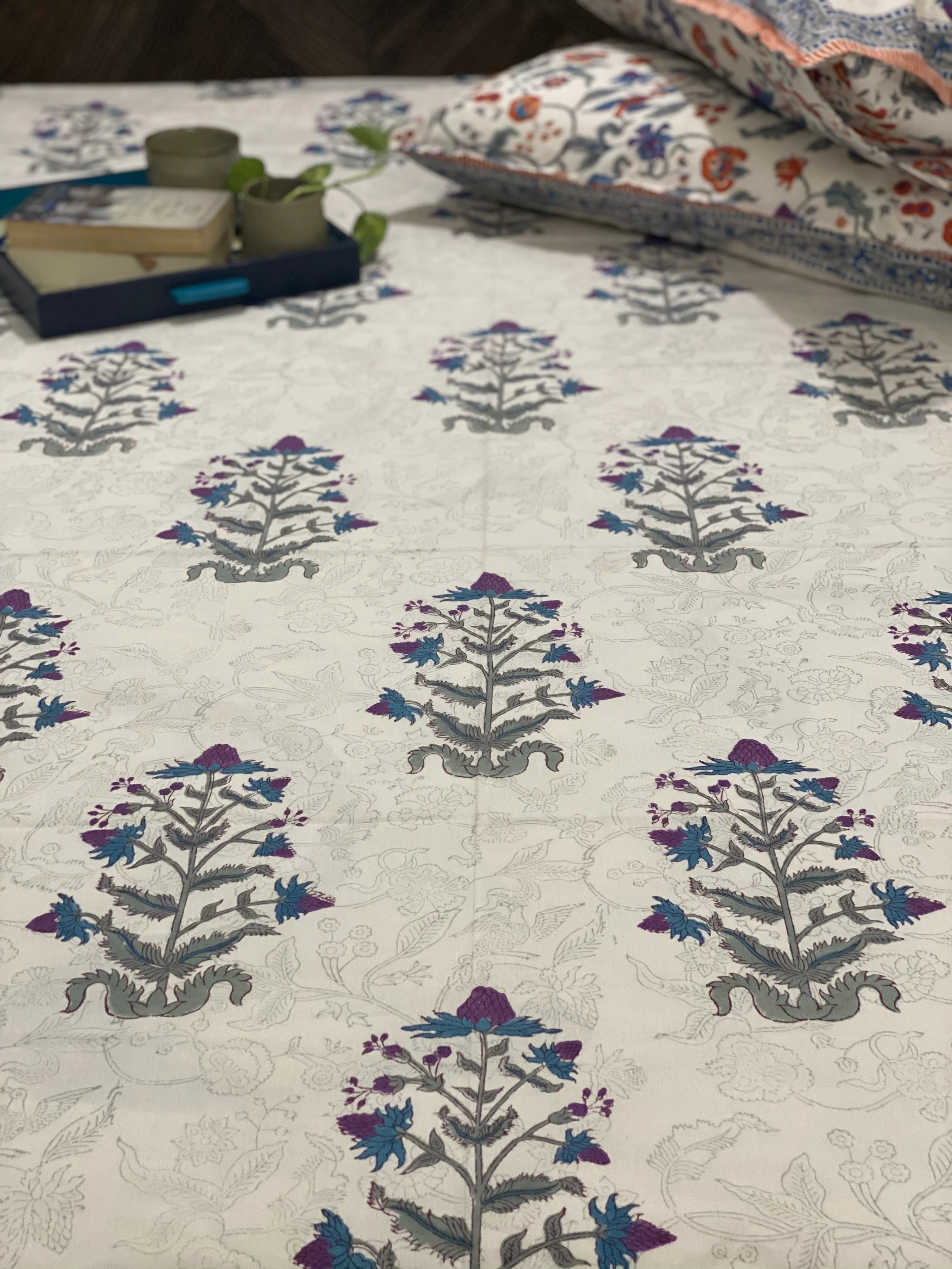 Hand Blockprinted Cotton Bedsheet -King Size (108*109 inches)