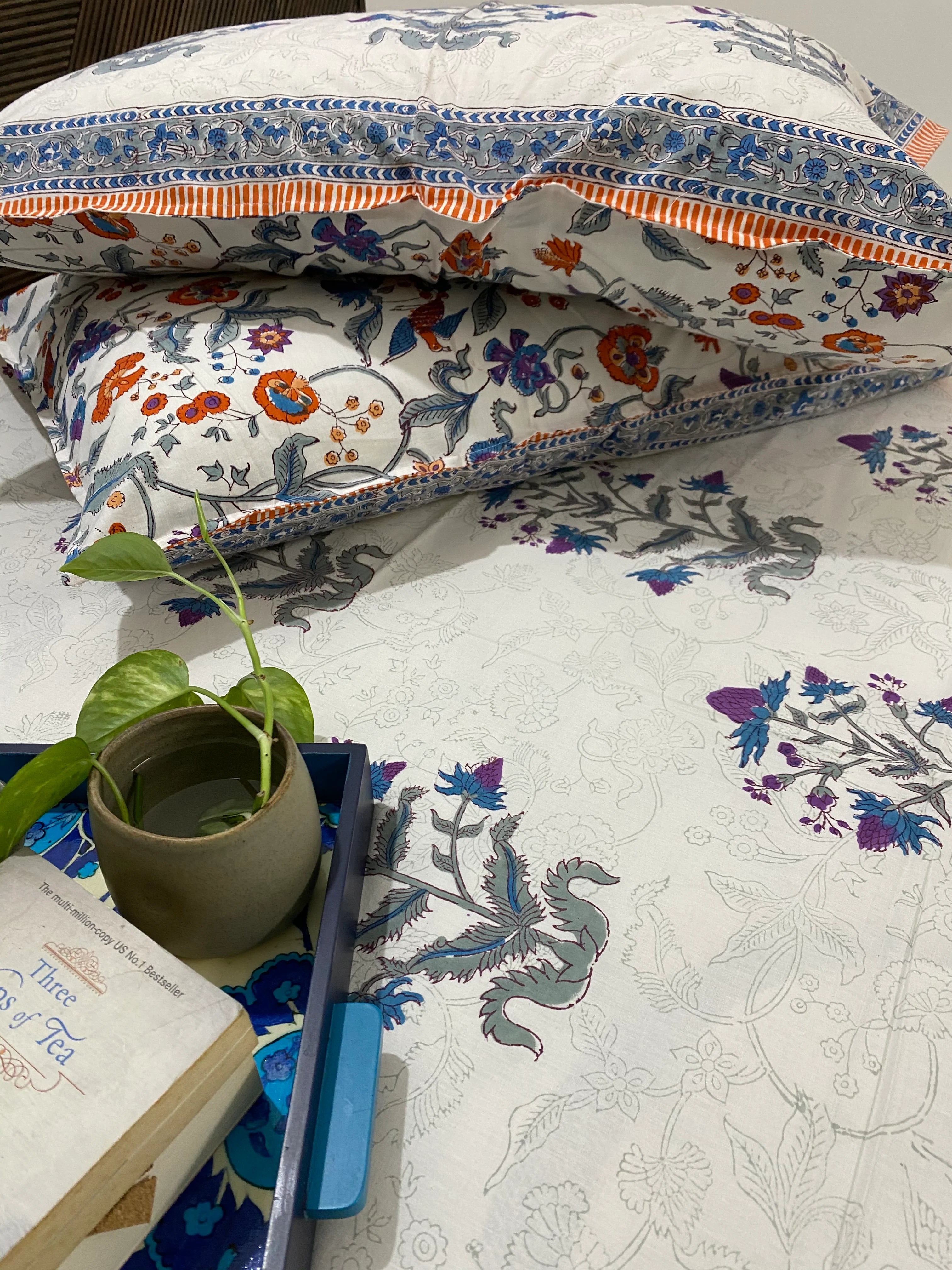 Hand Blockprinted Cotton Bedsheet -King Size (108*109 inches)