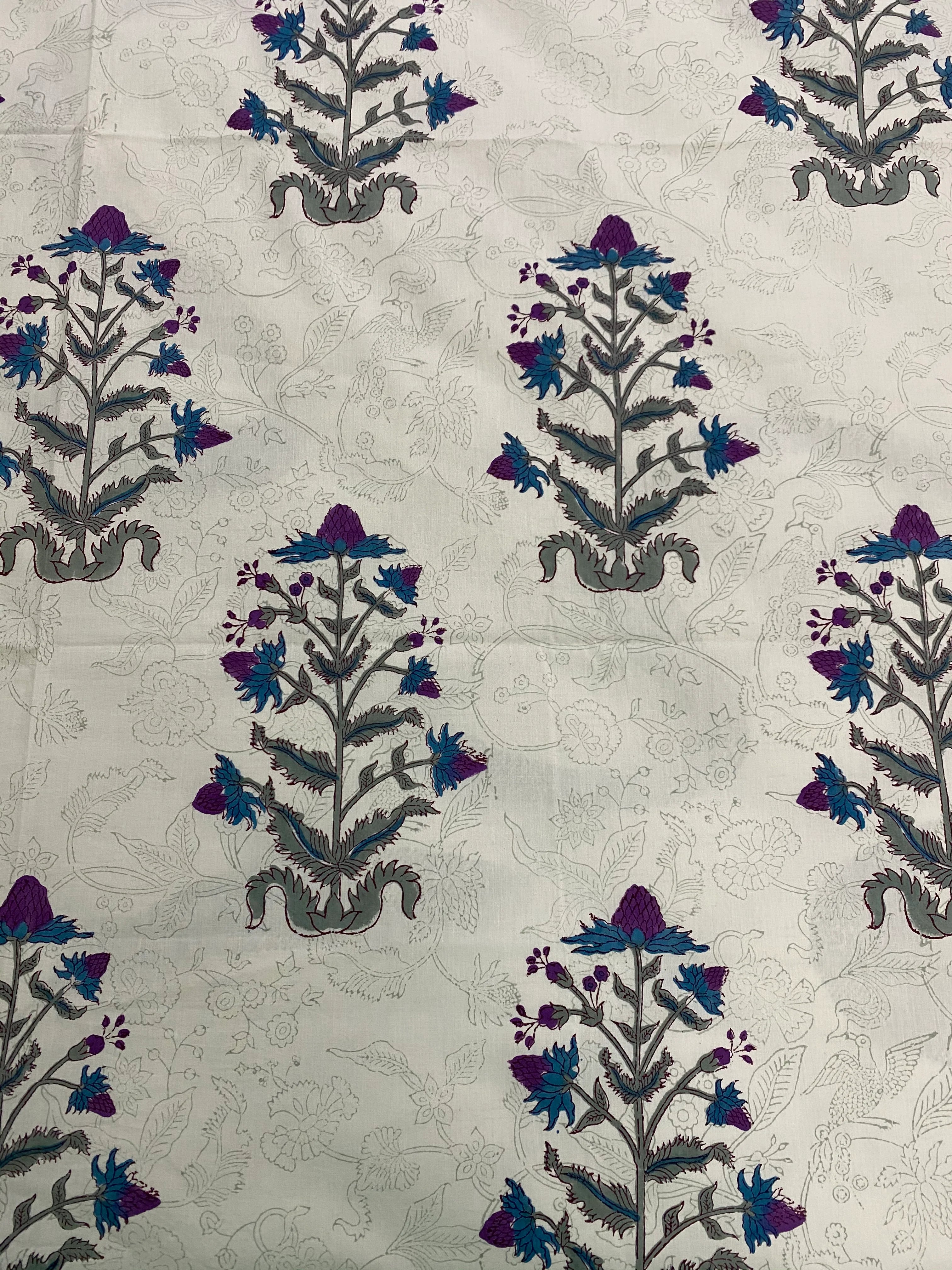 Hand Blockprinted Cotton Bedsheet -King Size (108*109 inches)