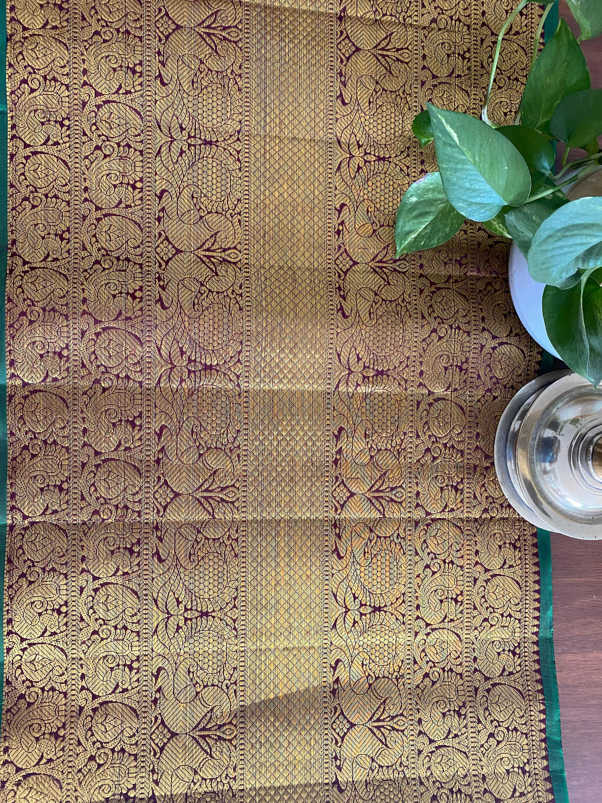 Brown Pure Handloom Silk Kanjivaram Border (Price 2100 Per Meter)