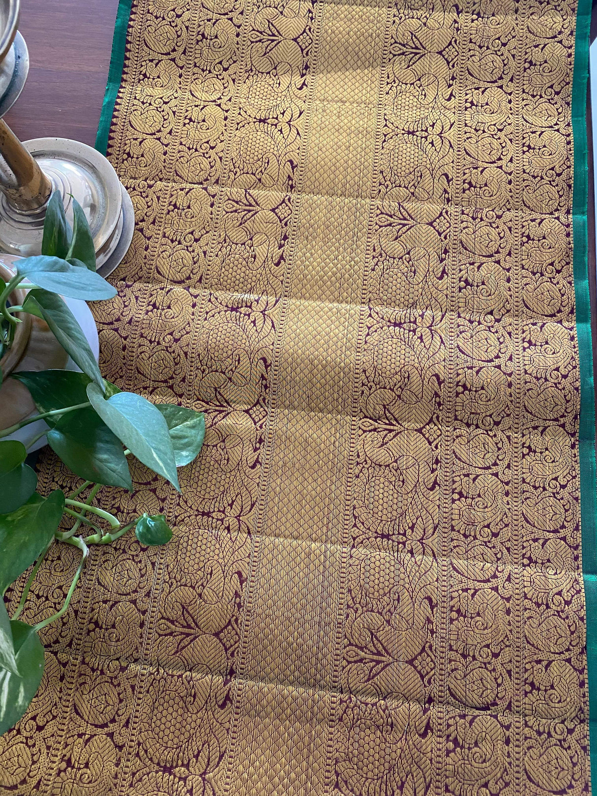 Brown Pure Handloom Silk Kanjivaram Border (Price 2100 Per Meter)