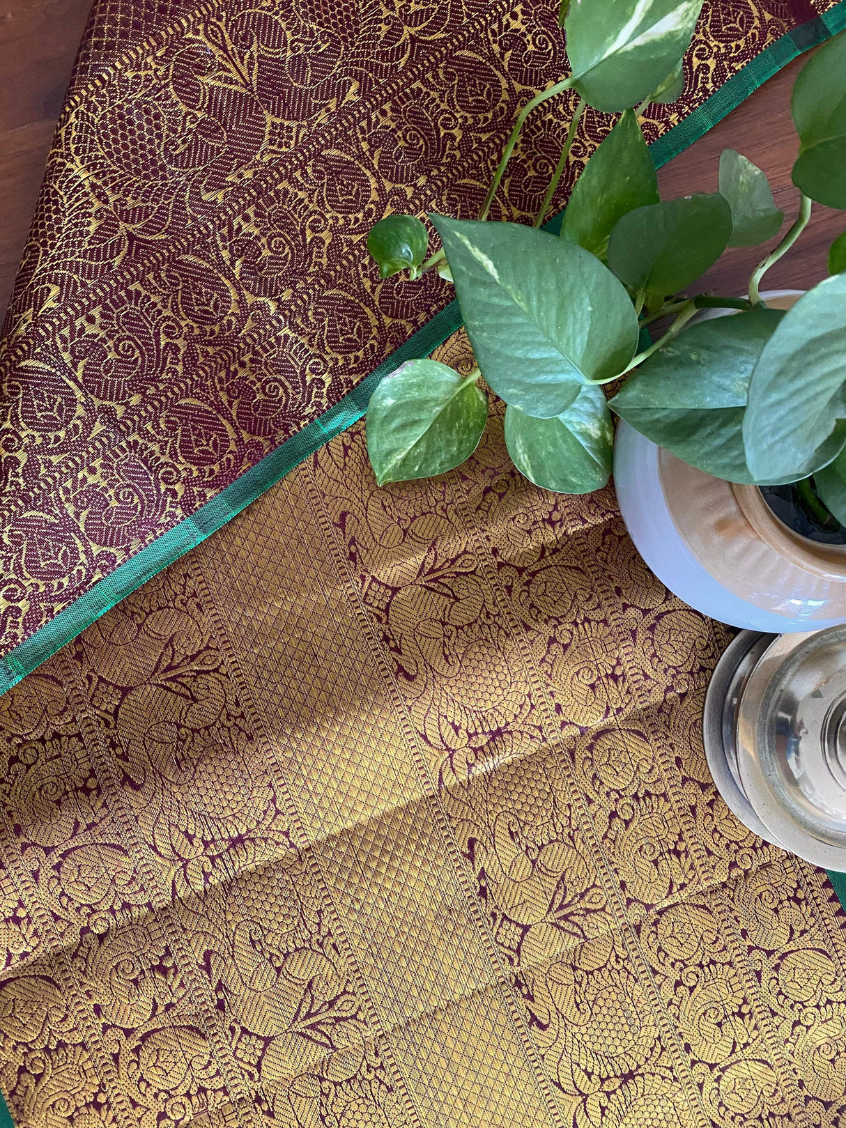 Brown Pure Handloom Silk Kanjivaram Border (Price 2100 Per Meter)