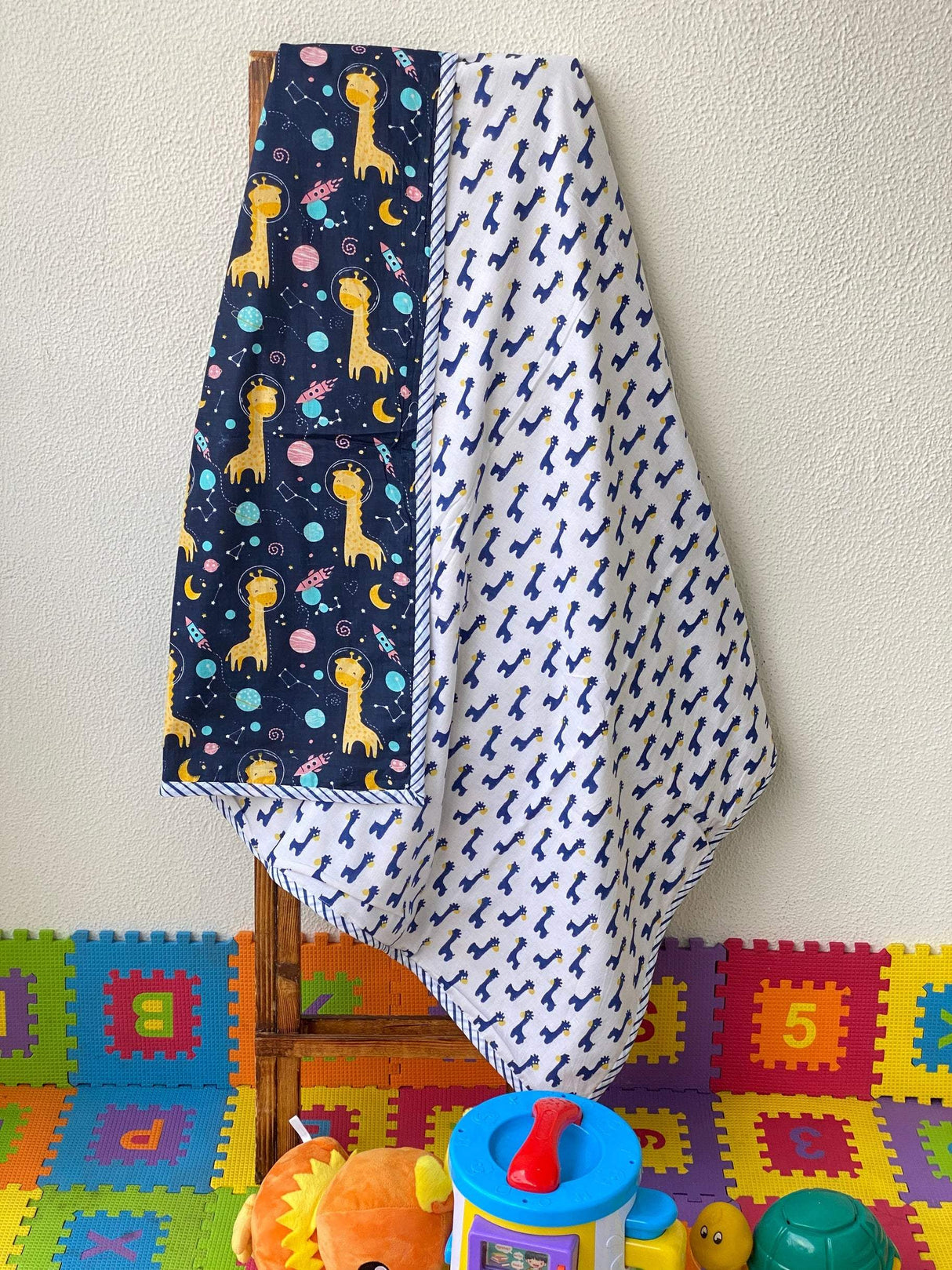 return gift idea for kids birthday cotton giraffe print dohar