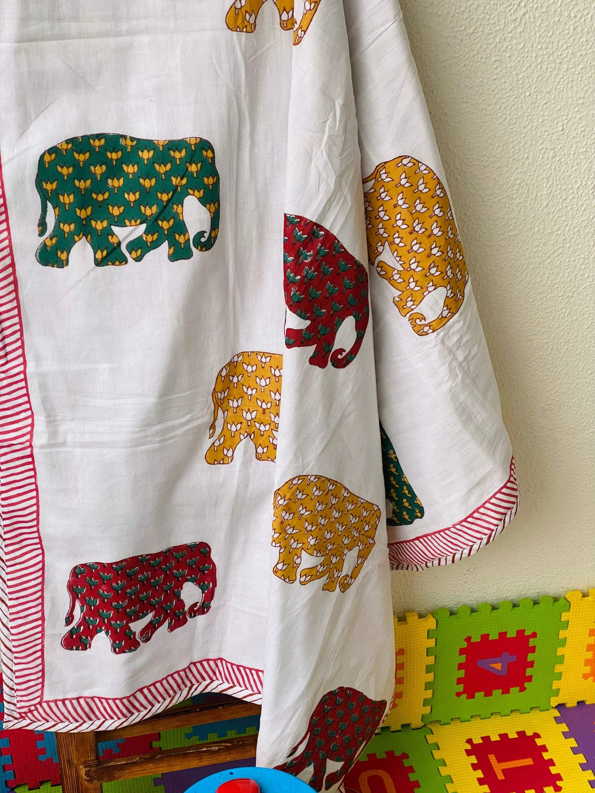 retail elephant print dohar cotton ac blanket for export