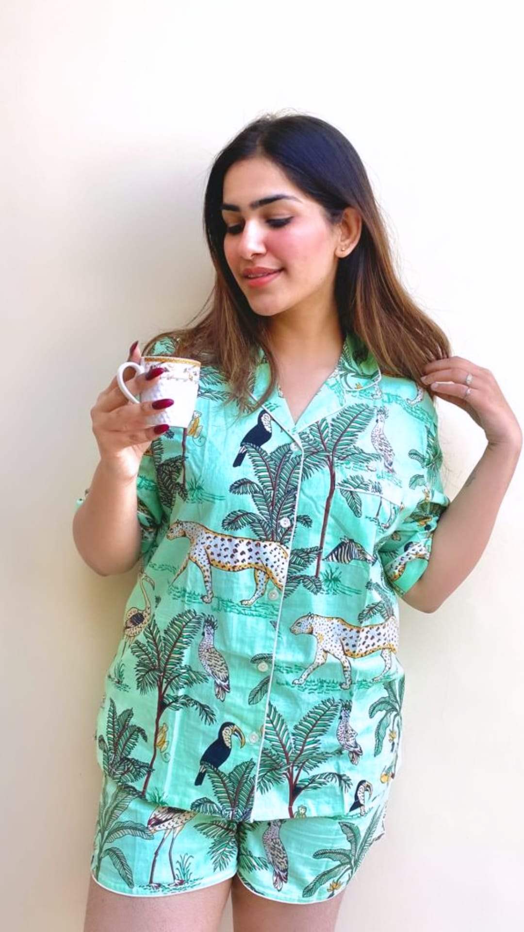 green-jungle-cotton-night-suit-close-up-view