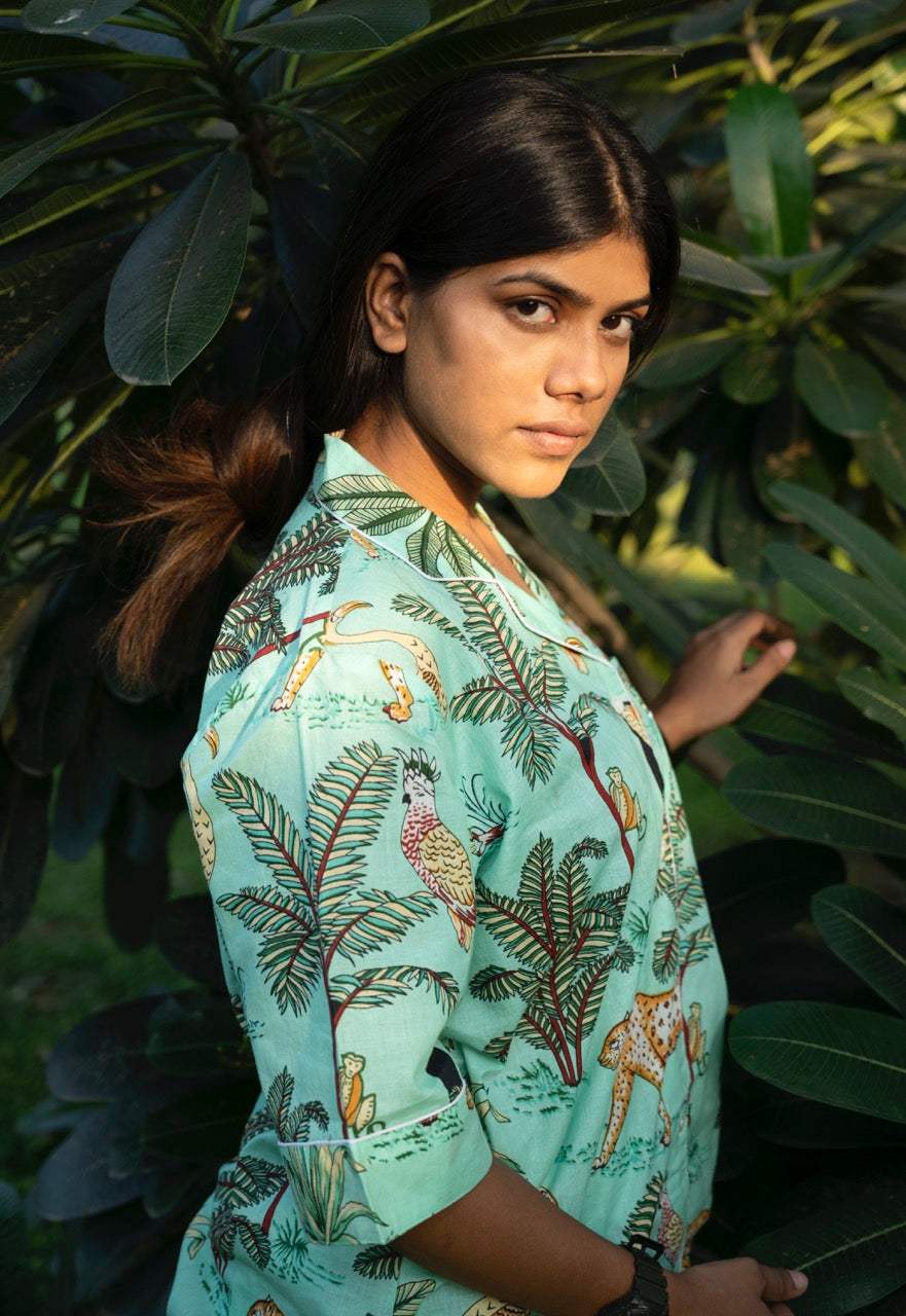 green-jungle-cotton-night-suit-side-view