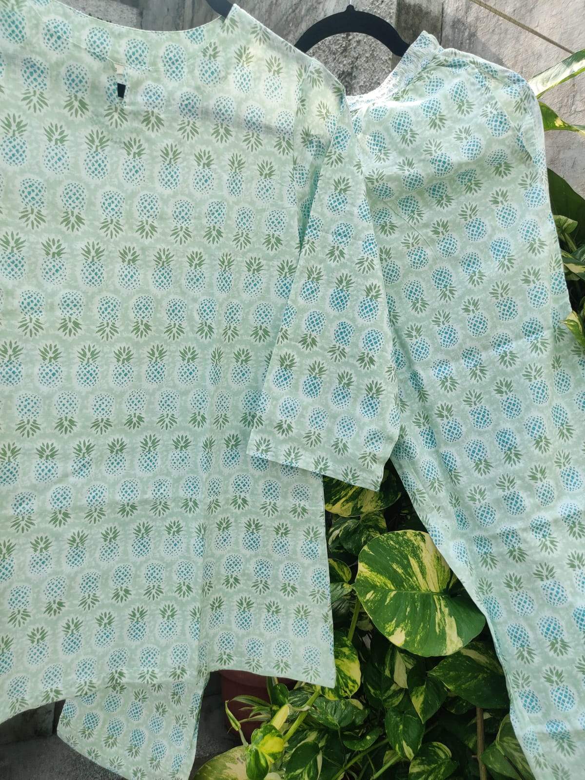 green-pineapple-cotton-pajama-bottom-view
