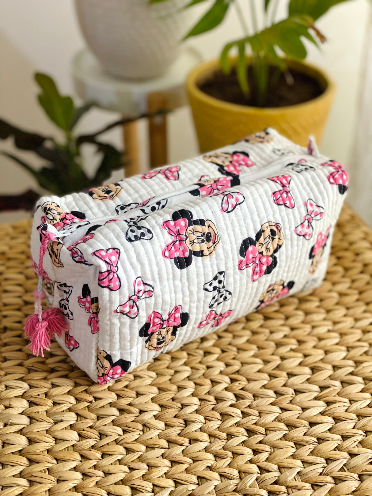 White Minnie Mouse LARGE Pouch
