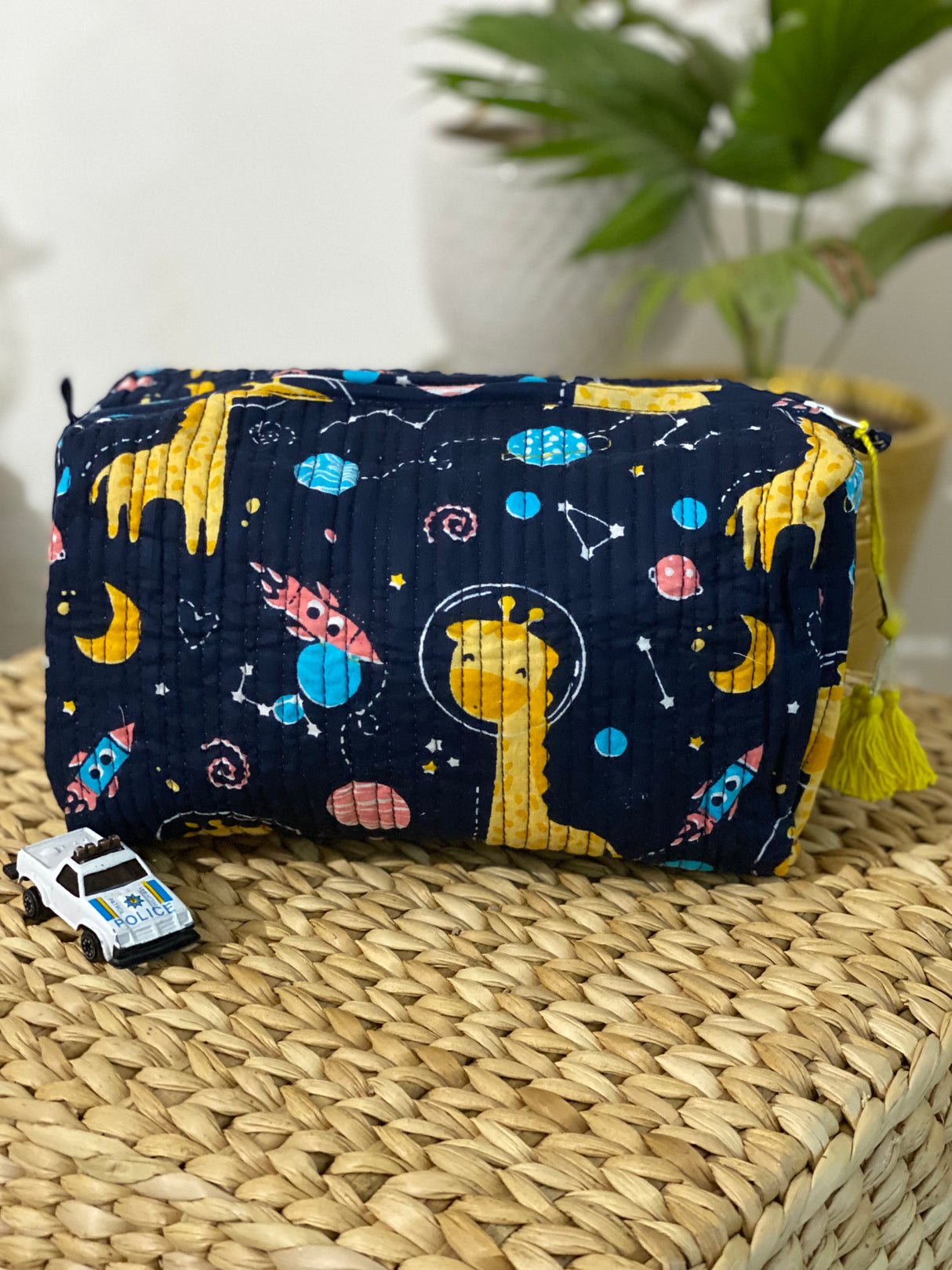 Blue Giraffe LARGE Pouch