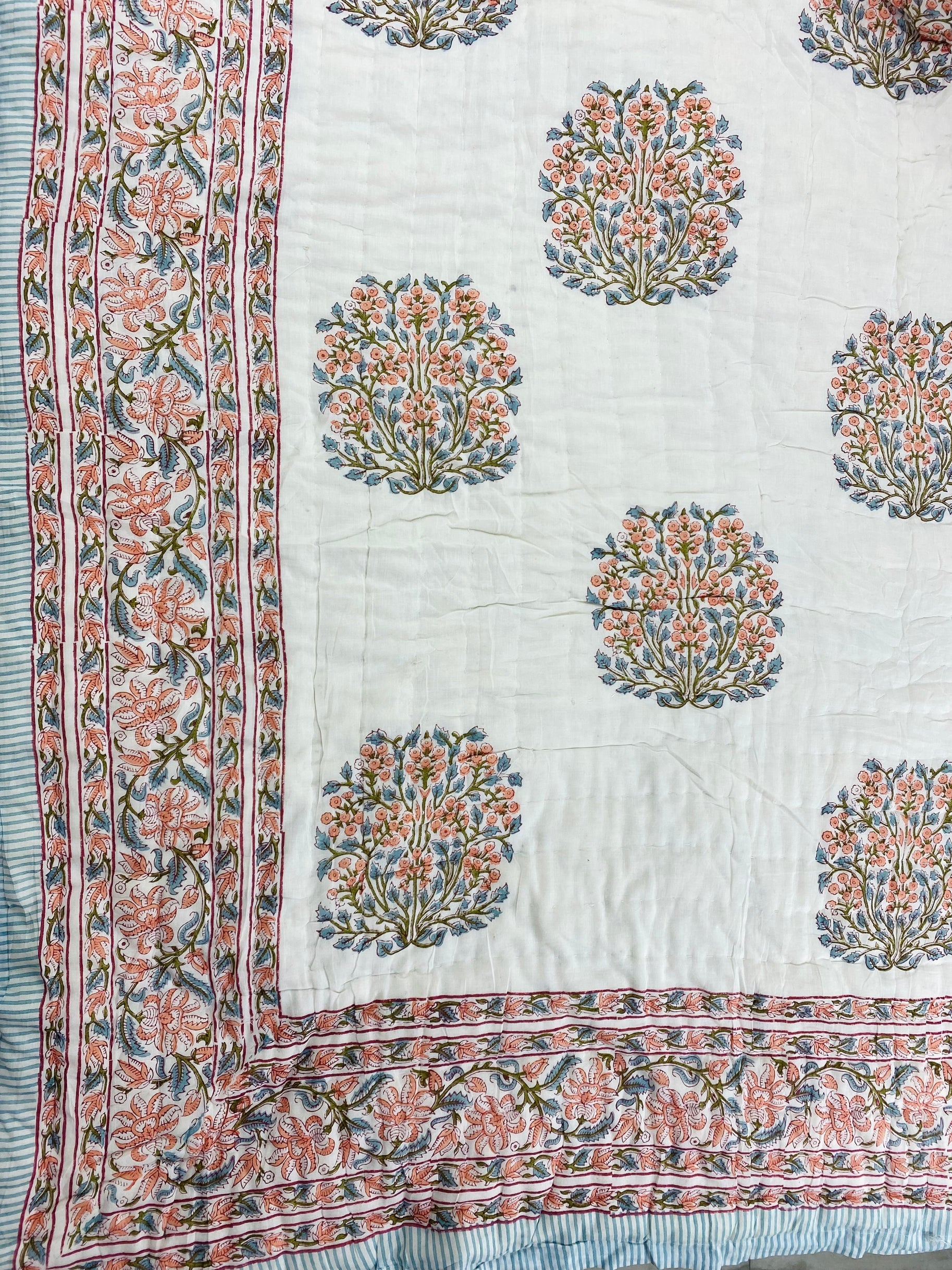 HandBlock Printed Mulmul Reversible Quilt