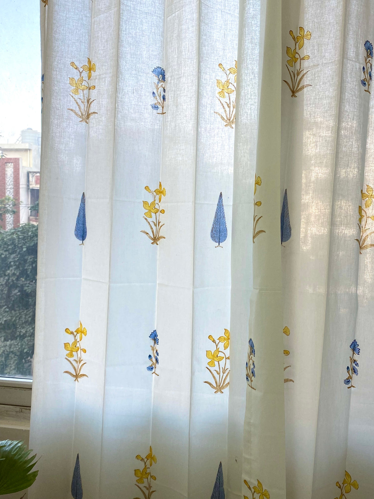 Blockprint Sheer Cotton Curtain