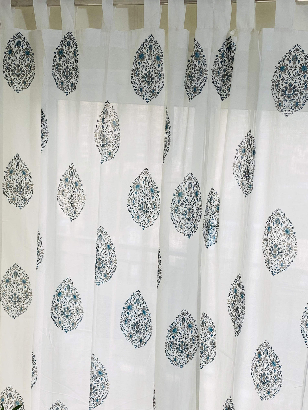 Blockprint Sheer Cotton Curtain