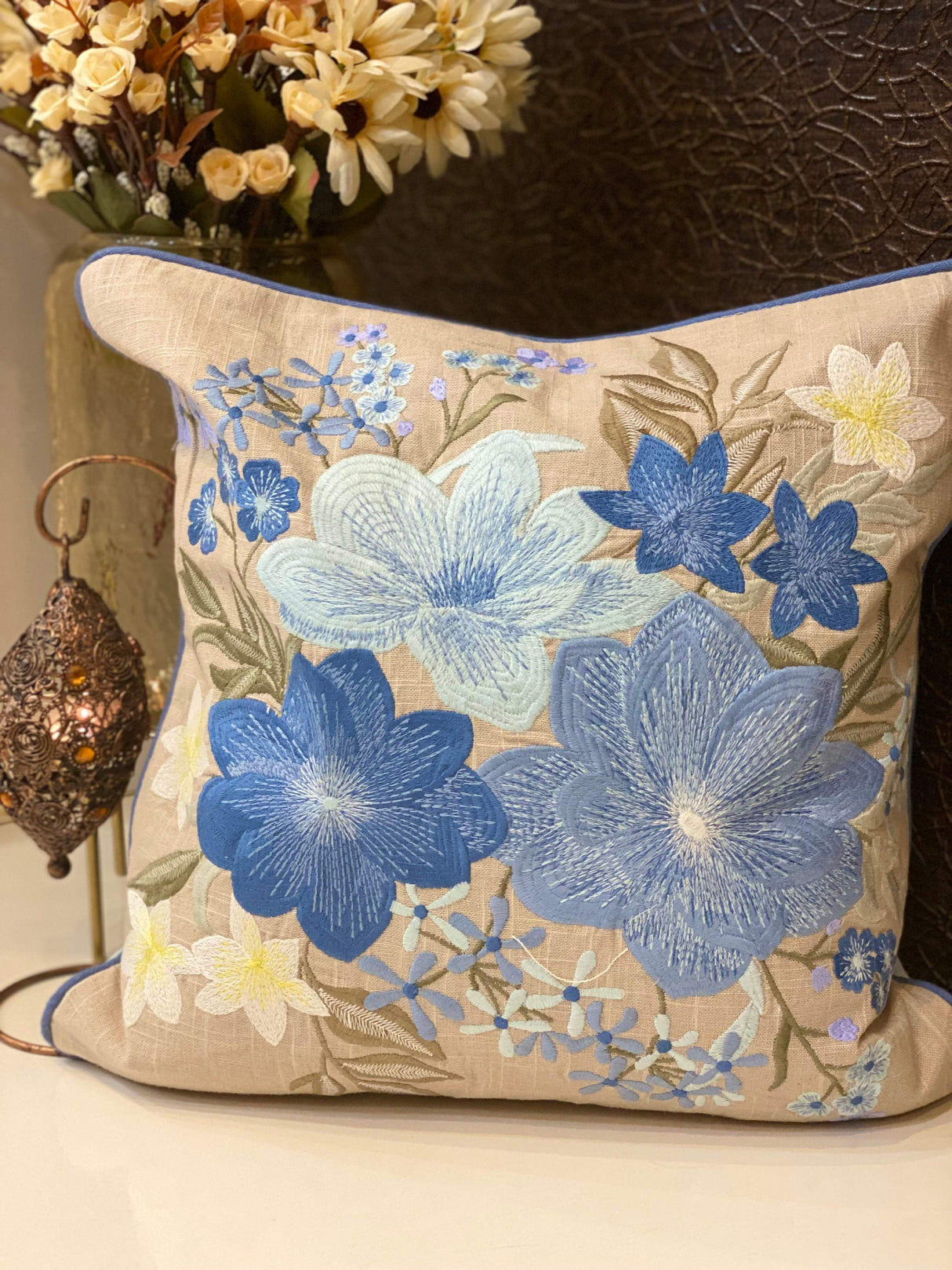 Embroidered Cushion Cover- 16*16 inches
