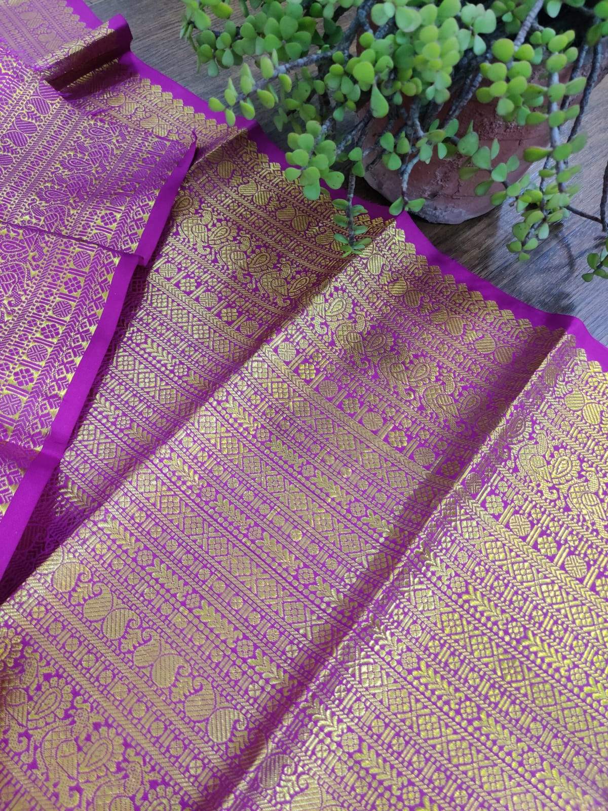 Purple Pure Handloom Silk Kanjivaram Border (Price 2100 Per Meter)