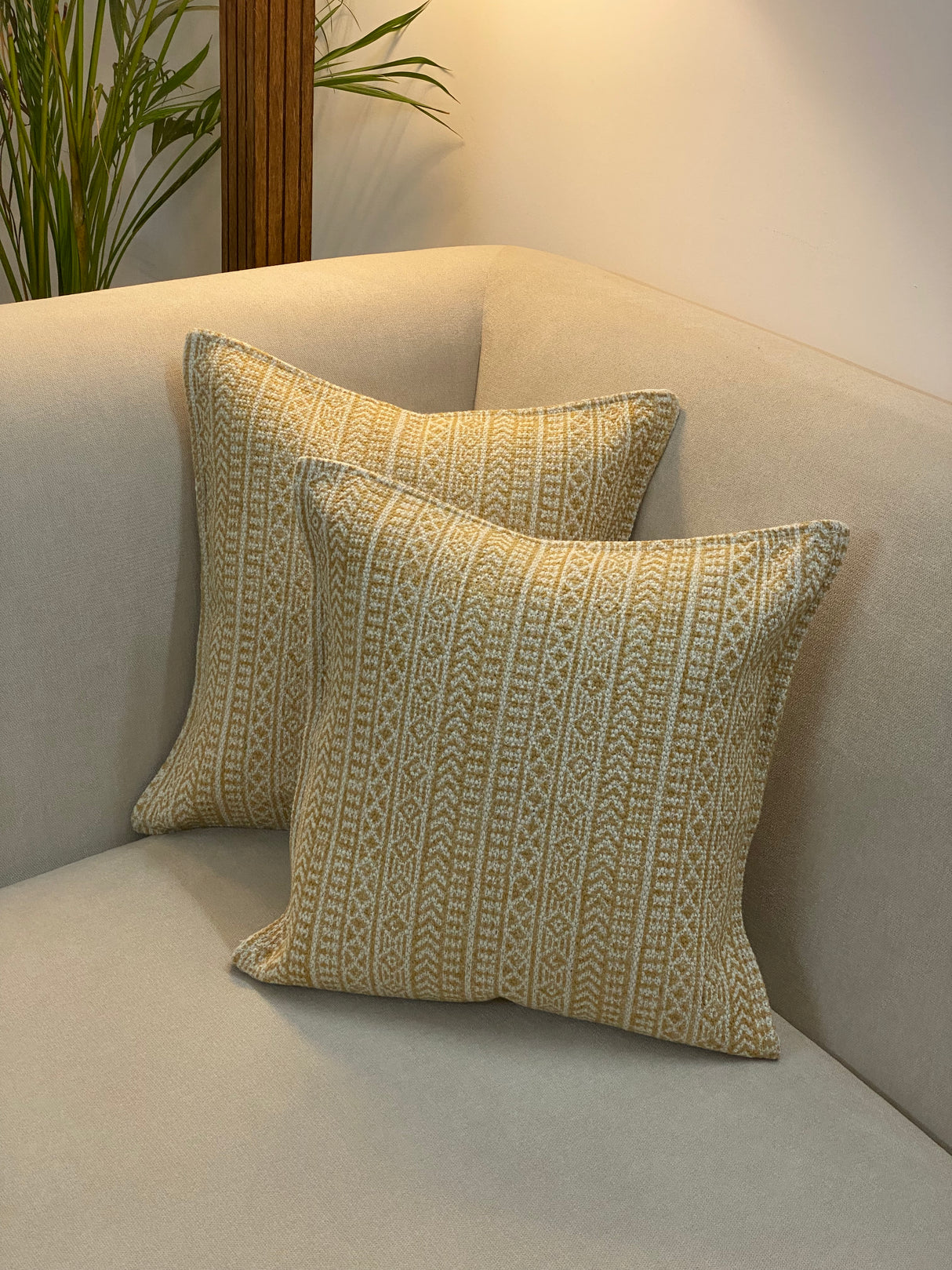 Pair of 2 Blockprint Kilim Covers- 16*16 inches