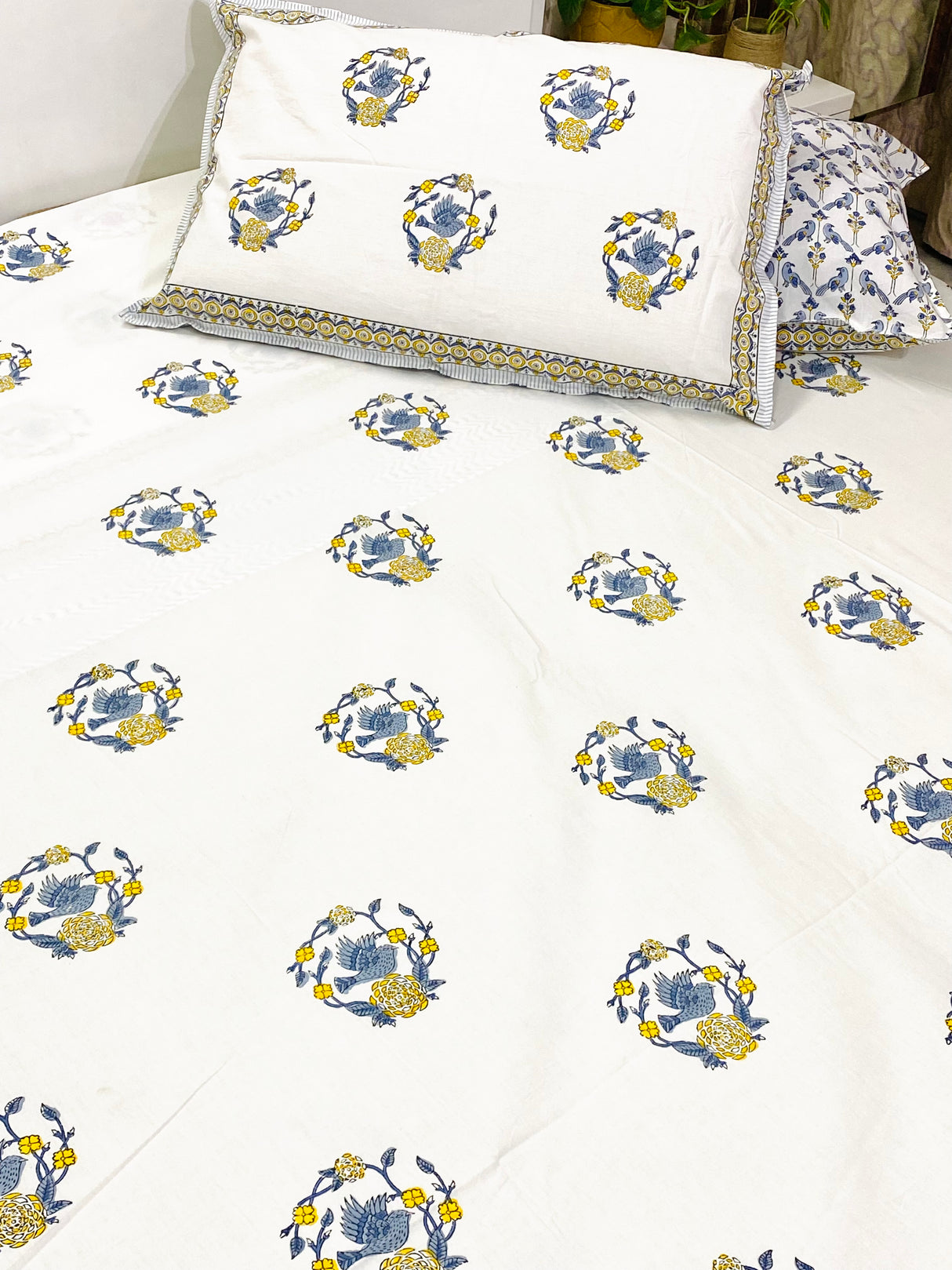 Premium Floral Cotton Set – Bedsheet & Dohar