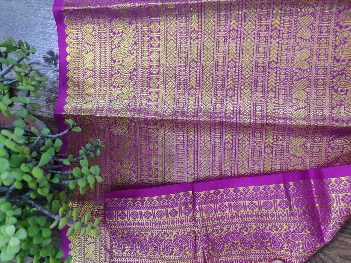 Purple Pure Handloom Silk Kanjivaram Border (Price 2100 Per Meter)