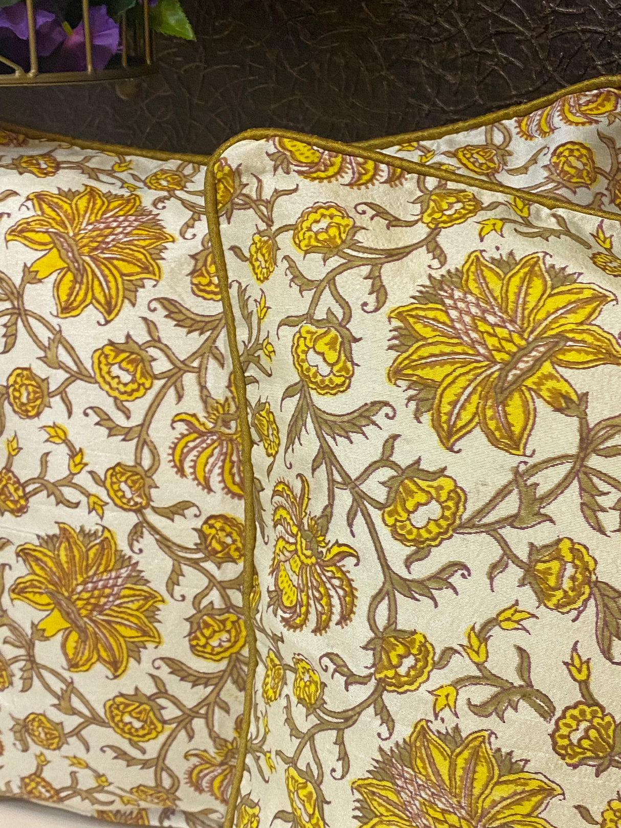 Pair of Handblock Printed Cushion Covers- 16*16 inches