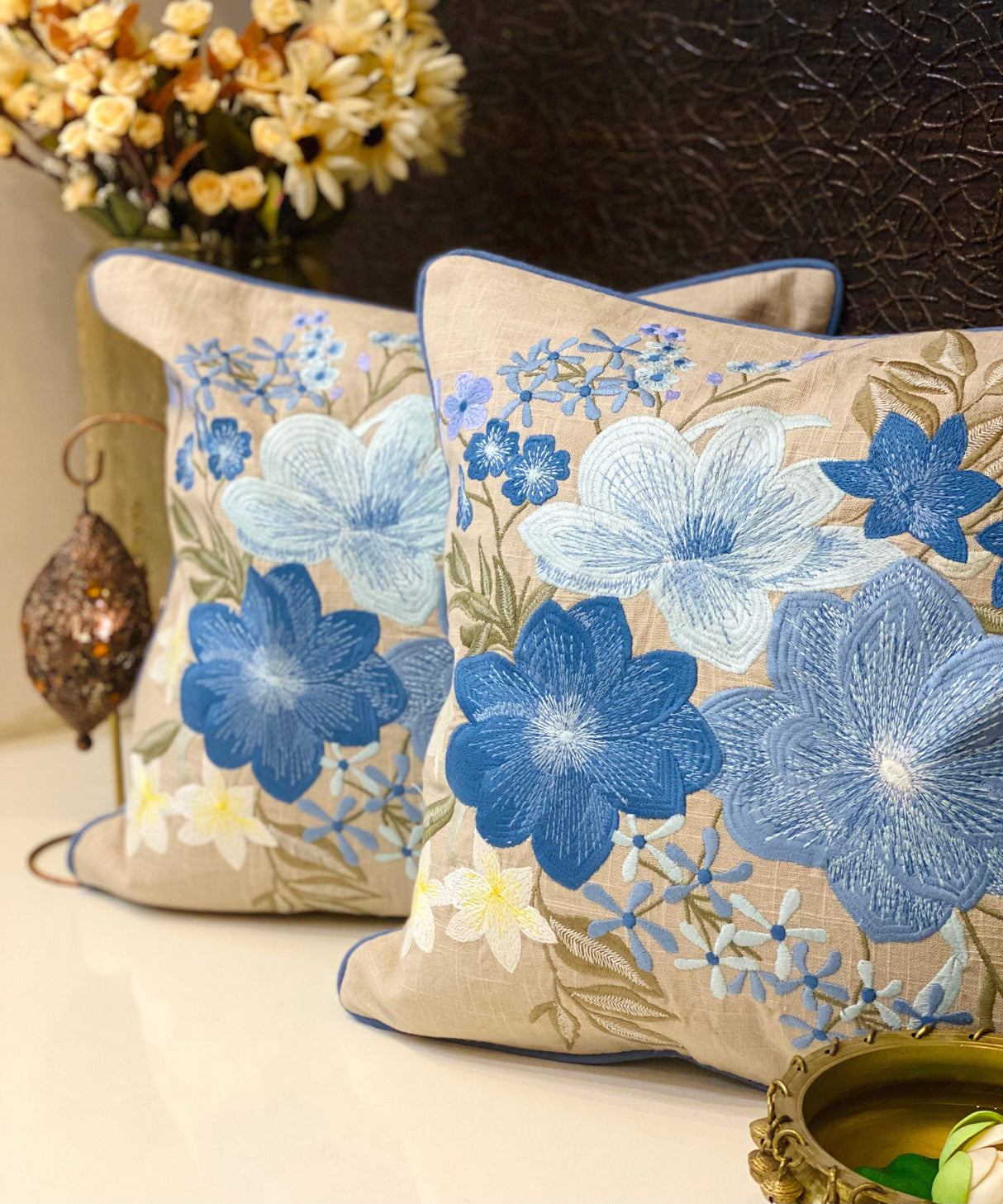 Embroidered Cushion Cover- 16*16 inches