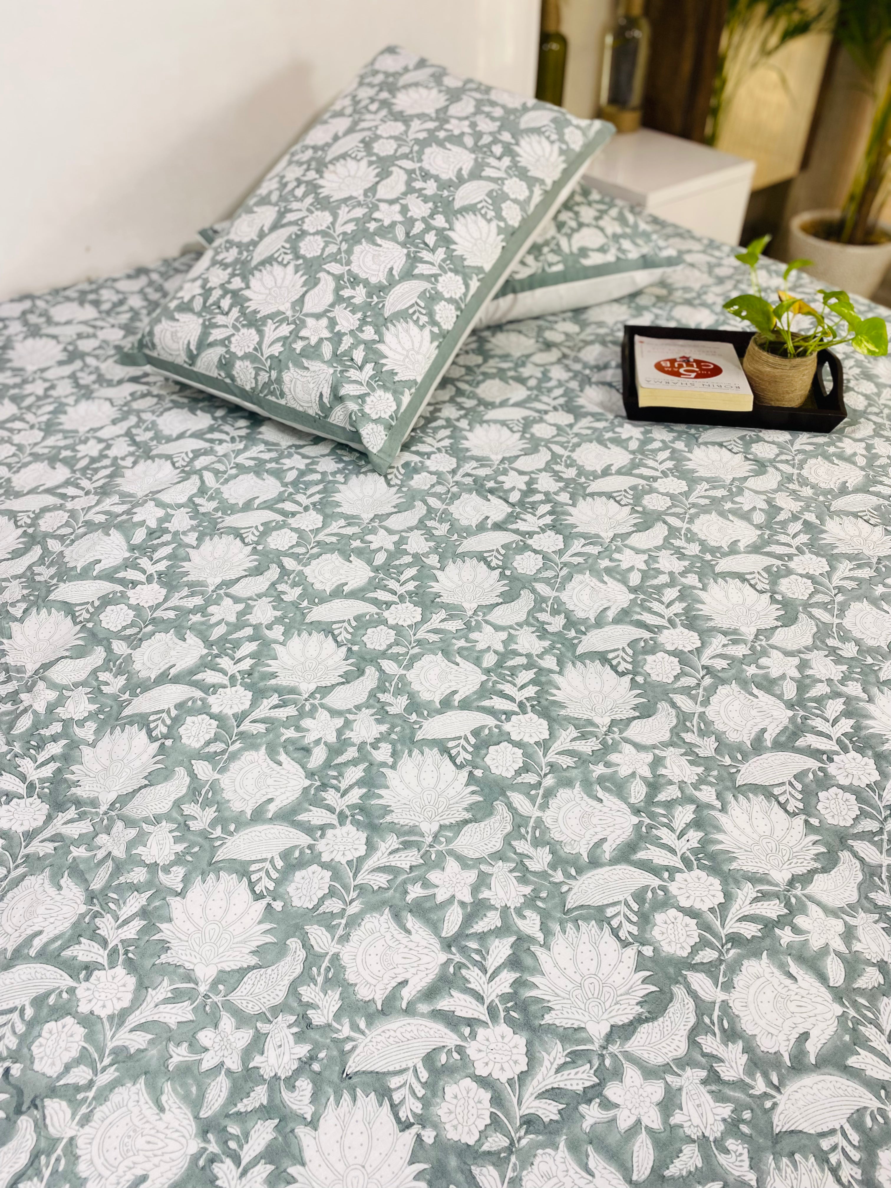 Hand Blockprinted Cotton Bedsheet -King Size (108*108 inches)