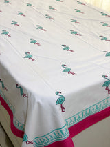 Flamingo Blockprint Cotton Bedsheet