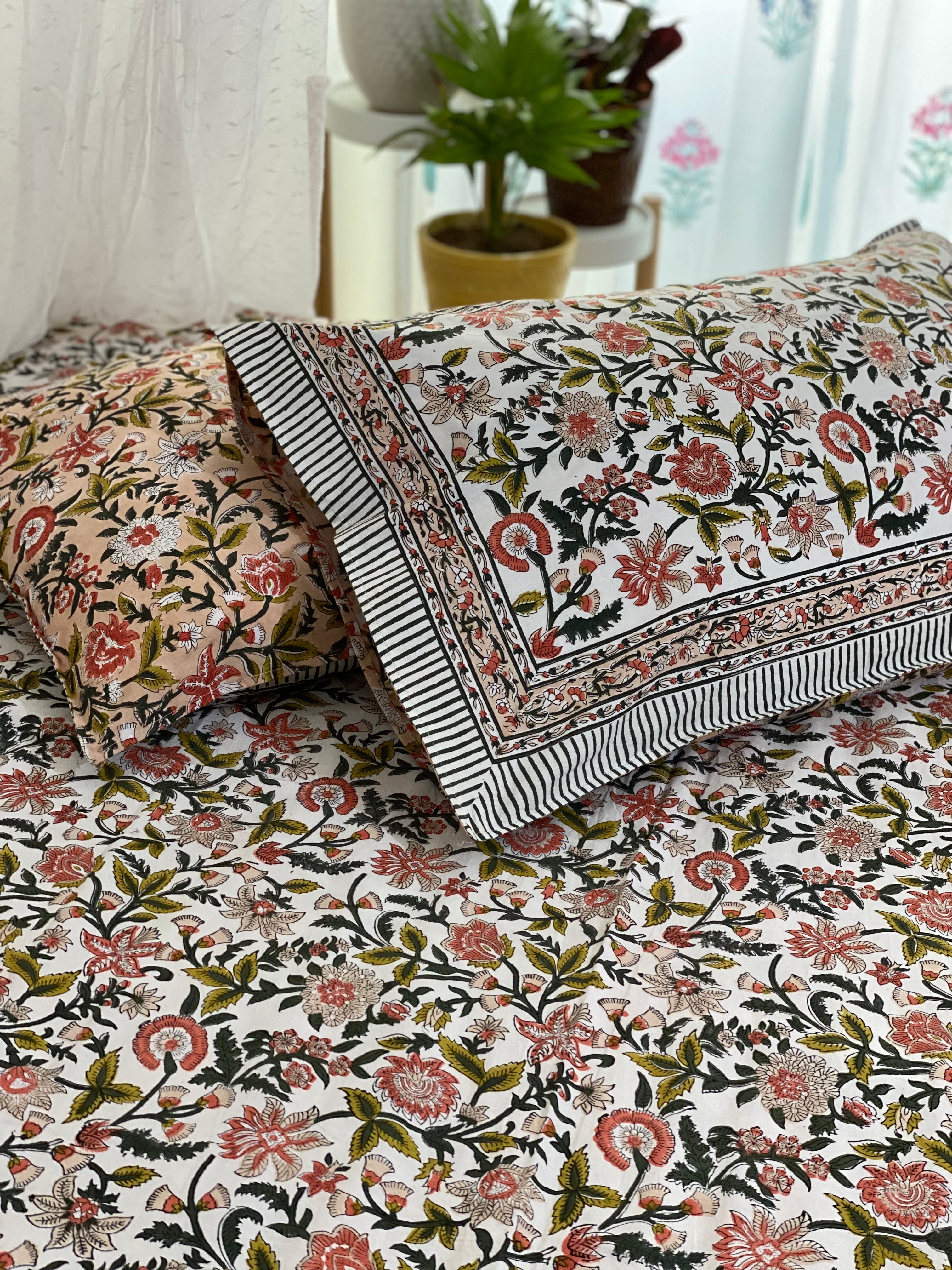 Blockprint Cotton Bedsheet -Single Size (90*60 inches)