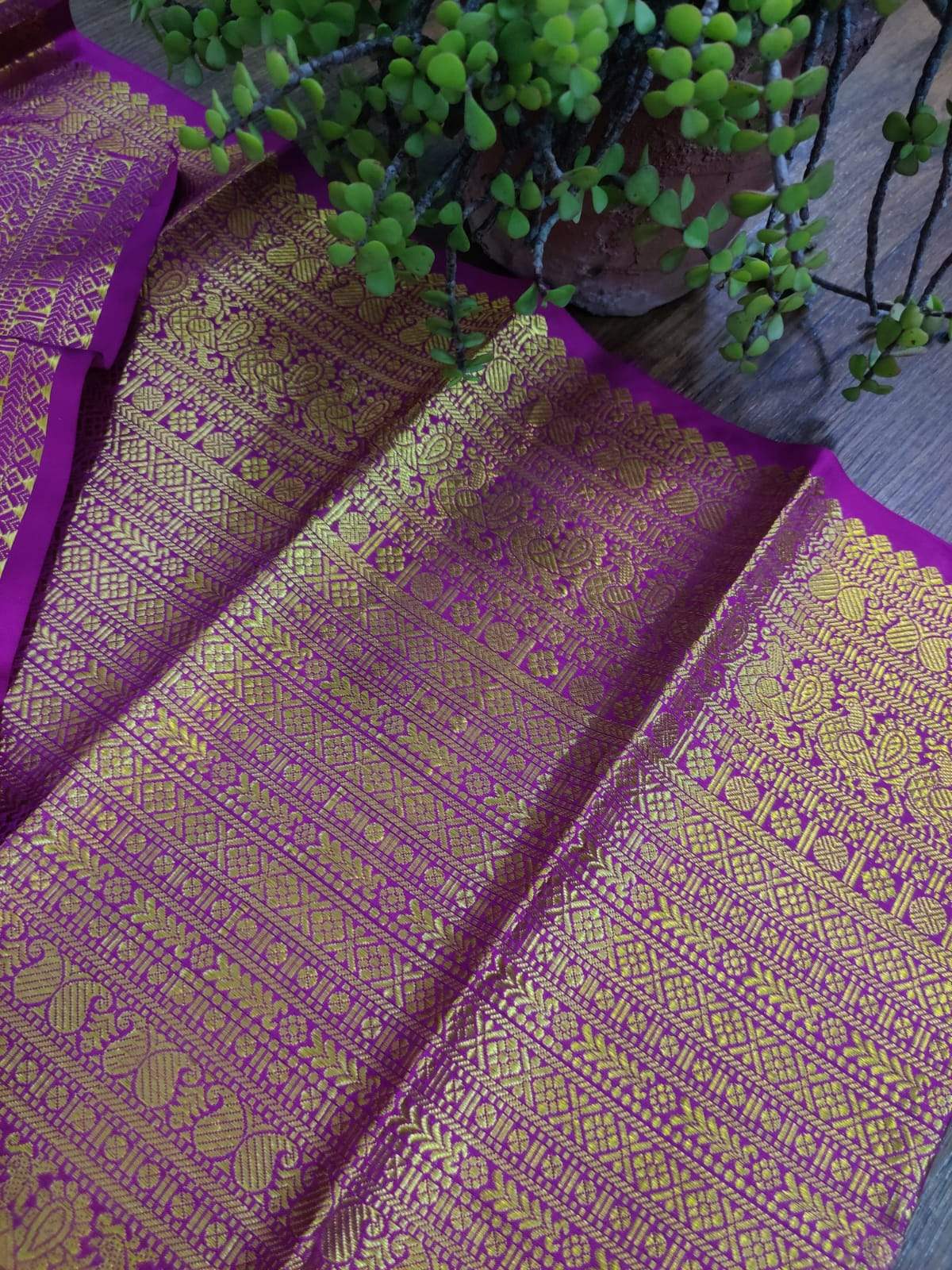 Purple Pure Handloom Silk Kanjivaram Border (Price 2100 Per Meter)