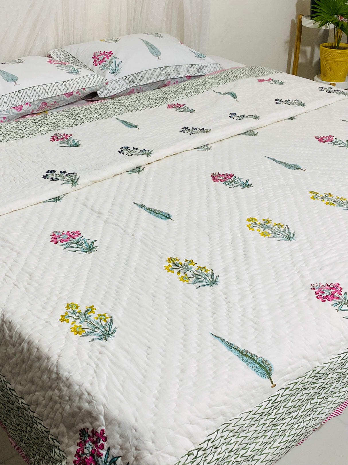 Blockprint Bedsheet & Quilt Set.