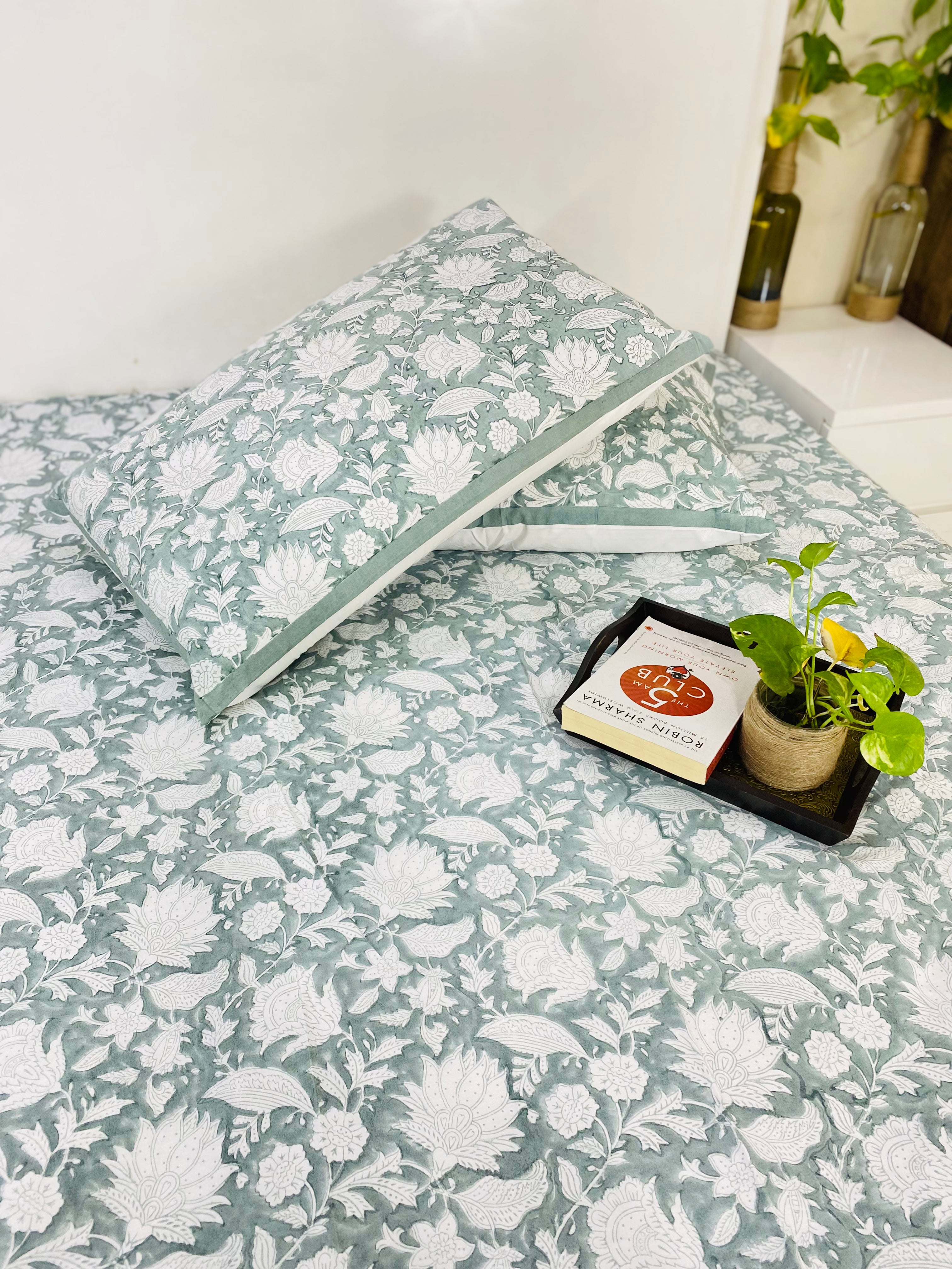 Hand Blockprinted Cotton Bedsheet -King Size (108*108 inches)